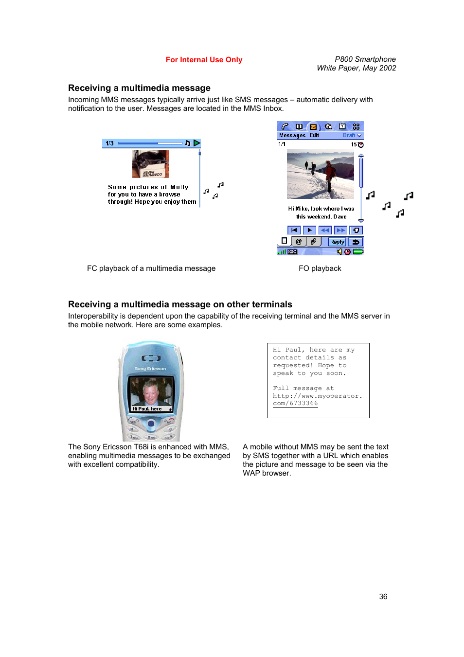 Sony Ericsson P802 User Manual | Page 36 / 90