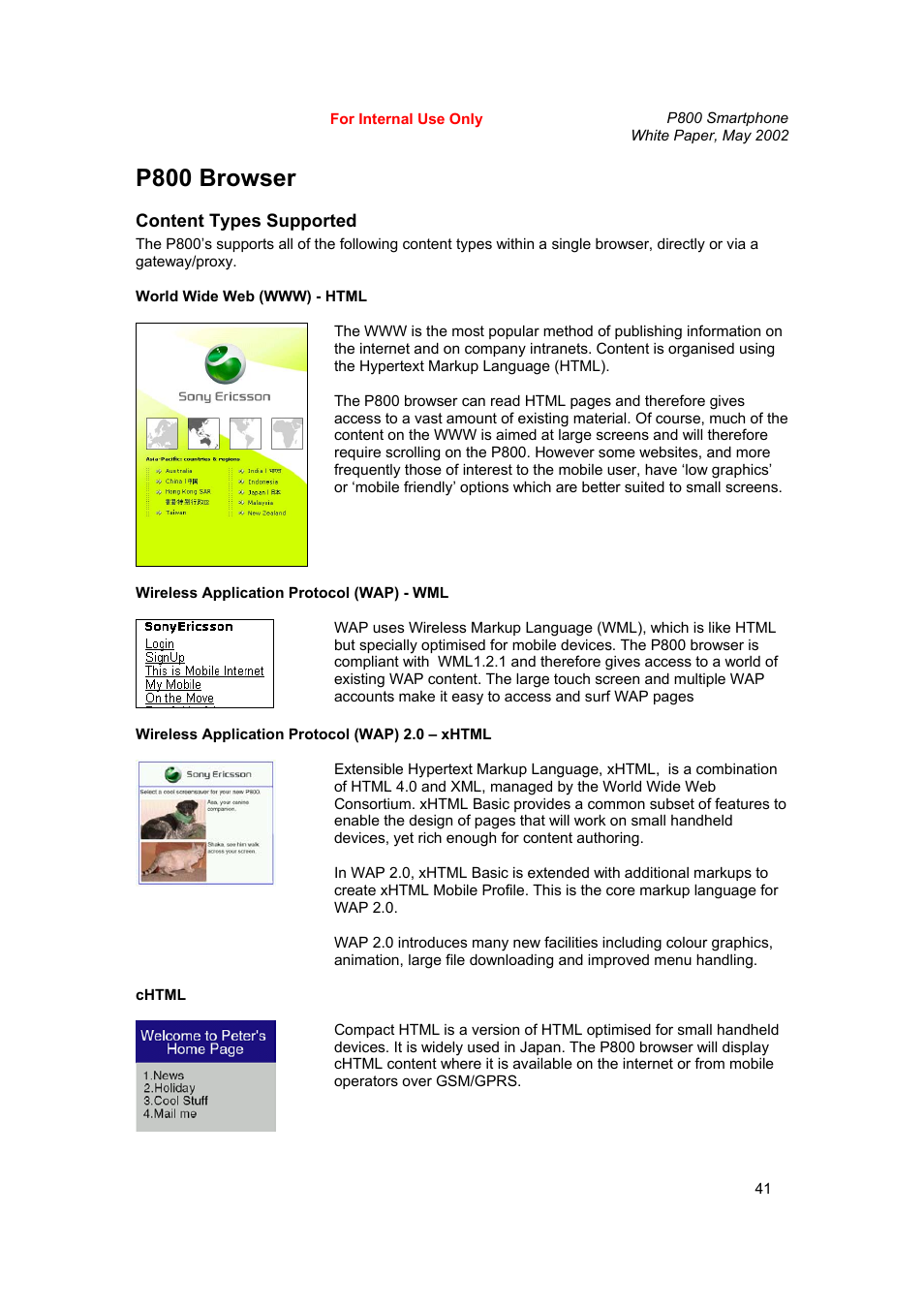 P800 browser | Sony Ericsson P802 User Manual | Page 41 / 90