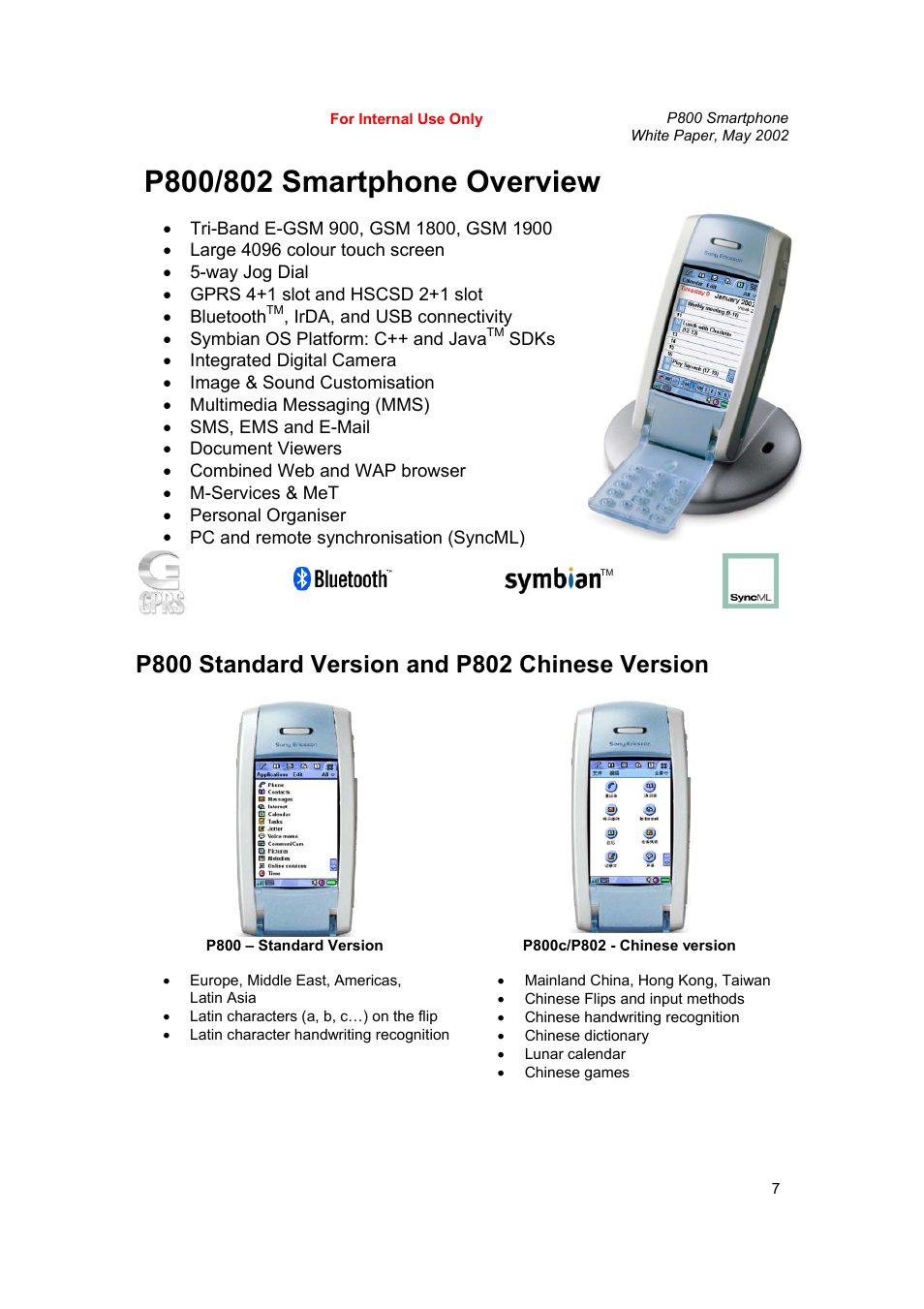 Sony Ericsson P802 User Manual | Page 7 / 90