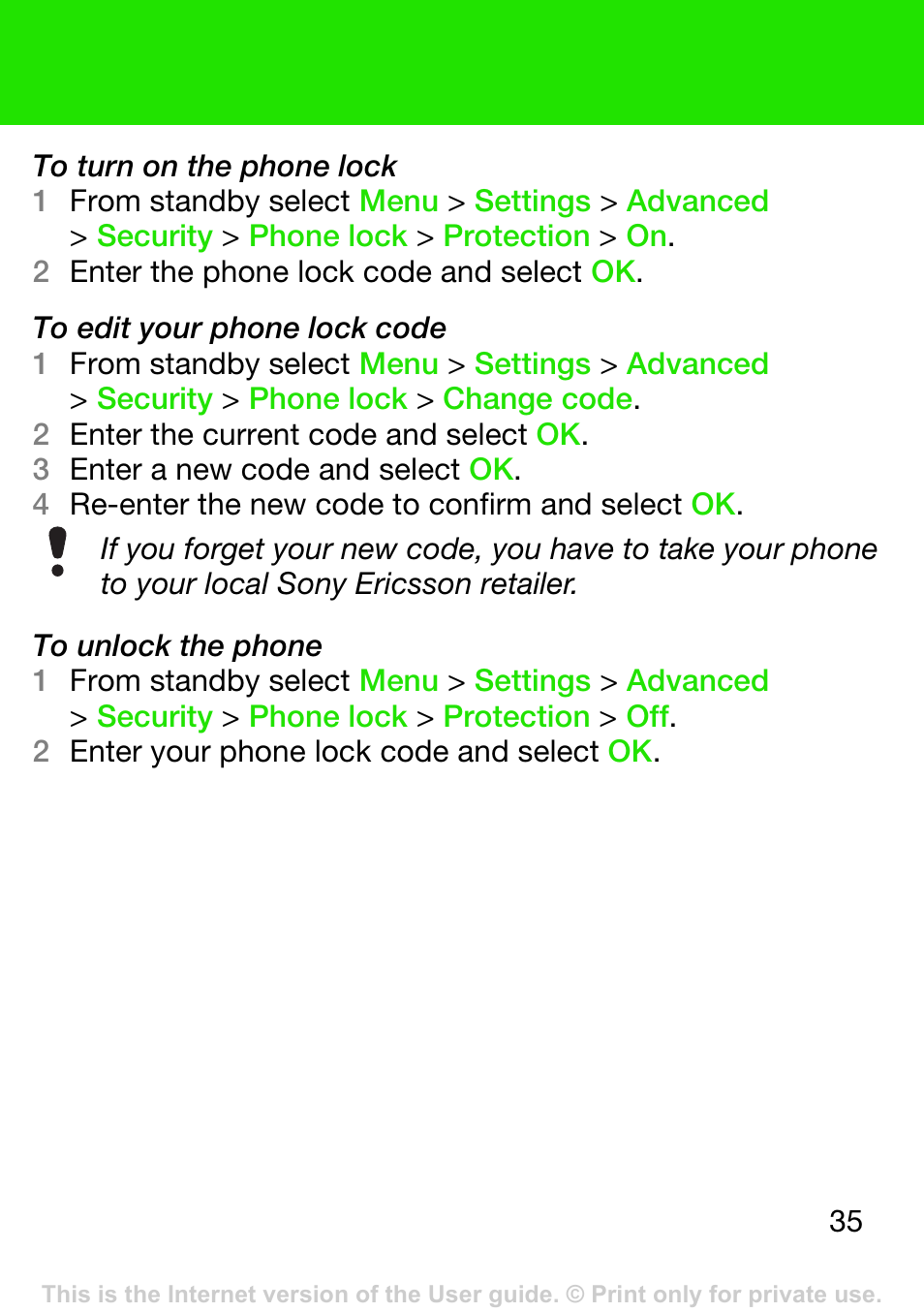 Sony Ericsson K330 User Manual | Page 35 / 41