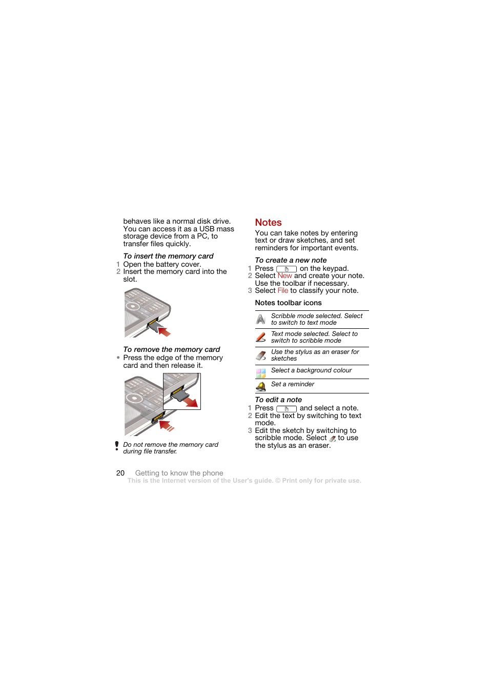 Notes | Sony Ericsson G900 User Manual | Page 22 / 72