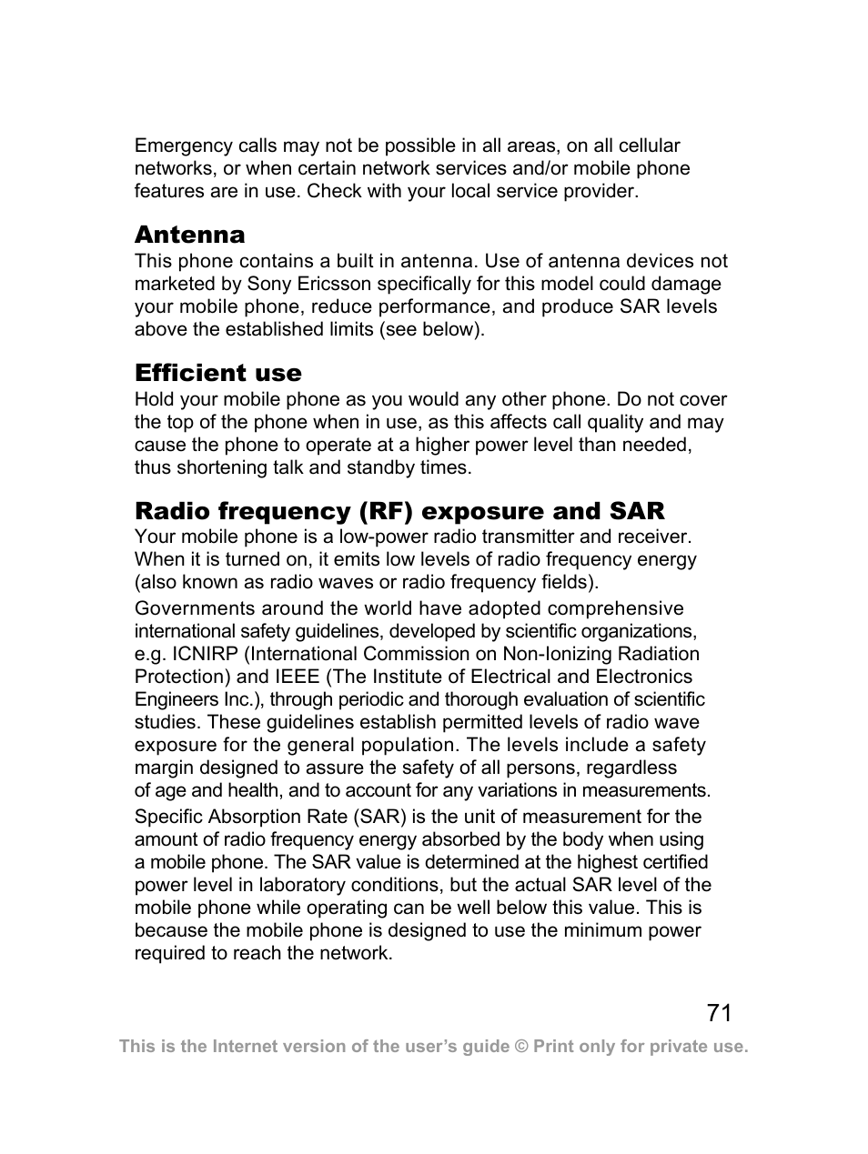 Sony Ericsson J220a User Manual | Page 72 / 82