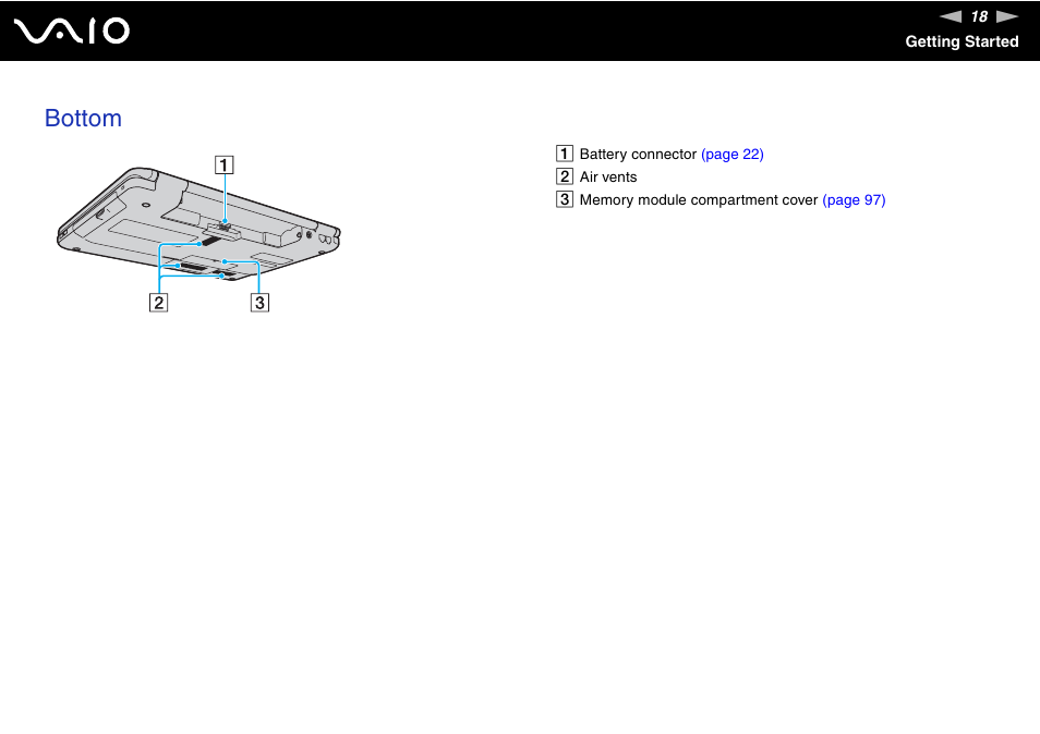 Bottom | Sony VGN-NS150J User Manual | Page 18 / 171