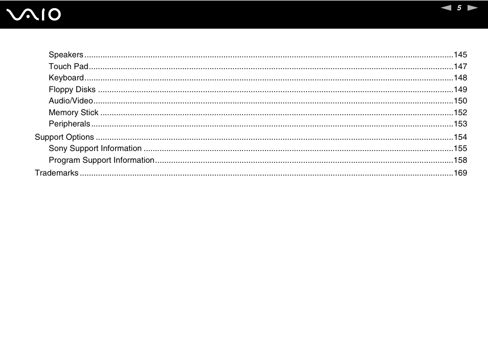 Sony VGN-NS150J User Manual | Page 5 / 171