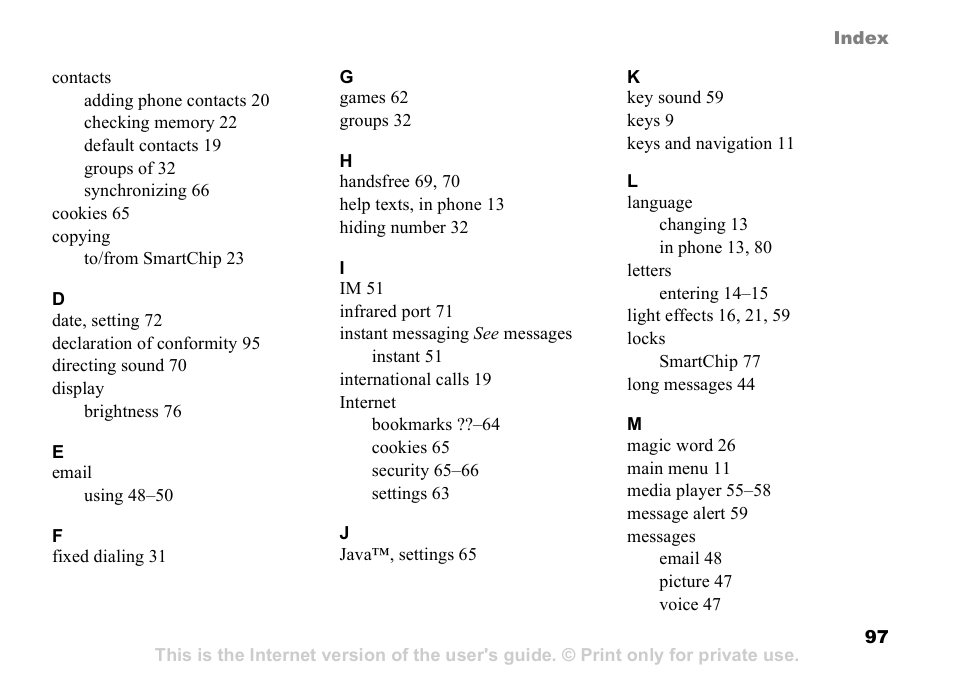 Sony Ericsson Z525a User Manual | Page 98 / 101