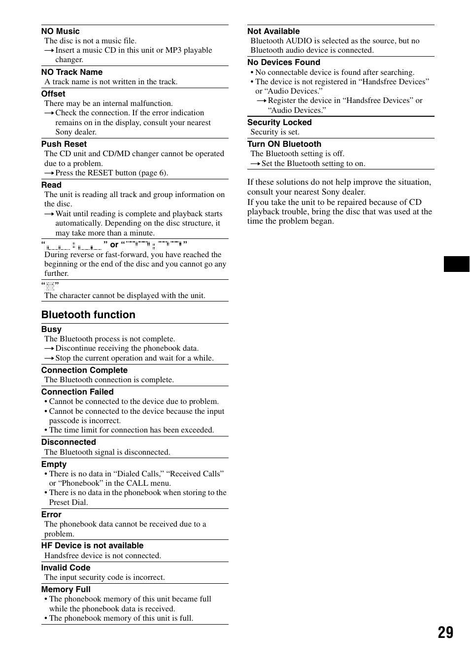 Bluetooth function | Sony MEX-BT5100 User Manual | Page 29 / 96