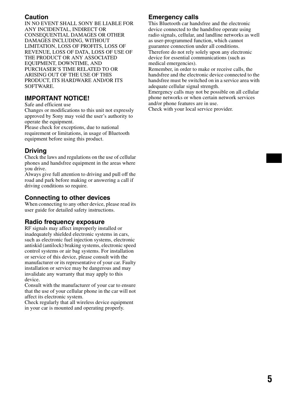 Sony MEX-BT5100 User Manual | Page 5 / 96