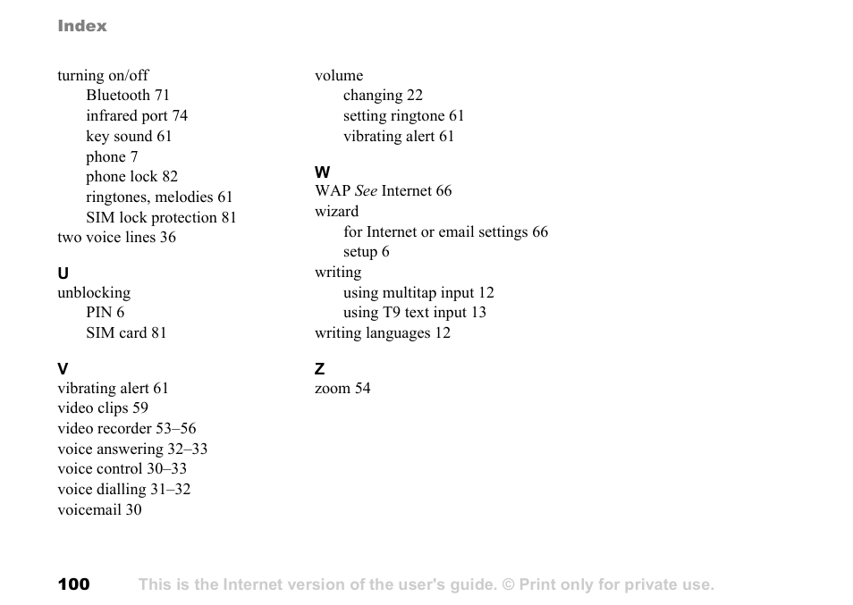 Sony Ericsson K700c User Manual | Page 100 / 100