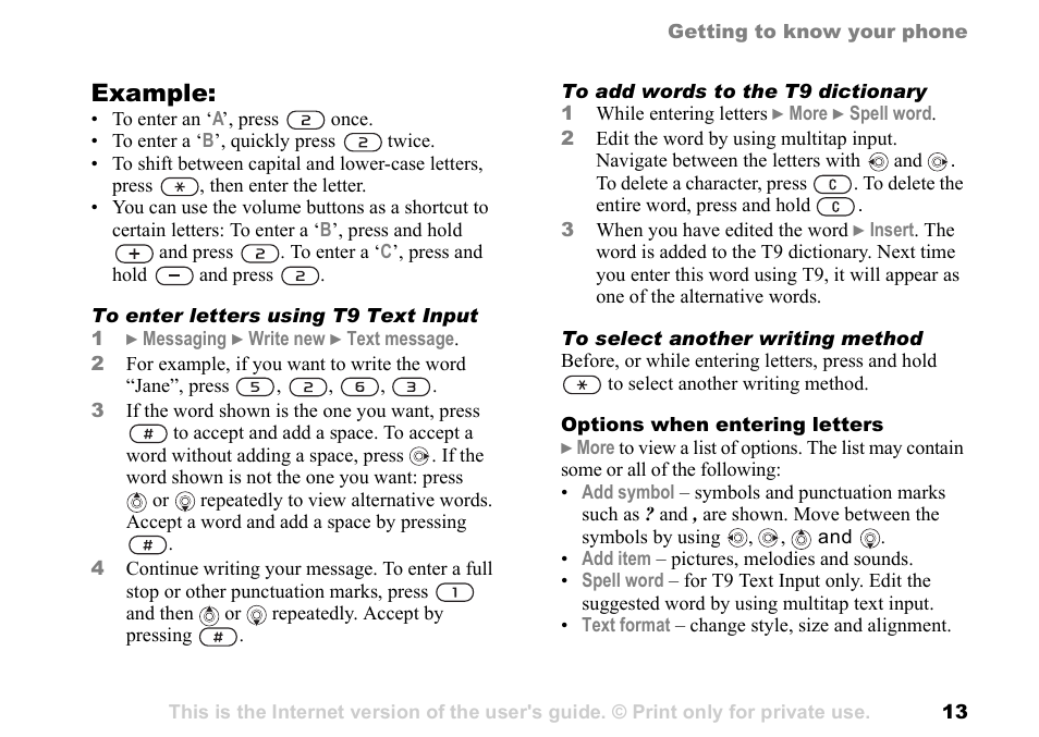 Example | Sony Ericsson K700c User Manual | Page 13 / 100