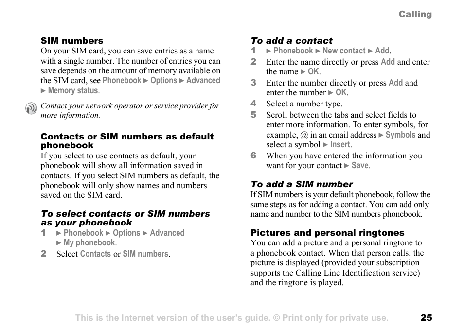 Sony Ericsson K700c User Manual | Page 25 / 100
