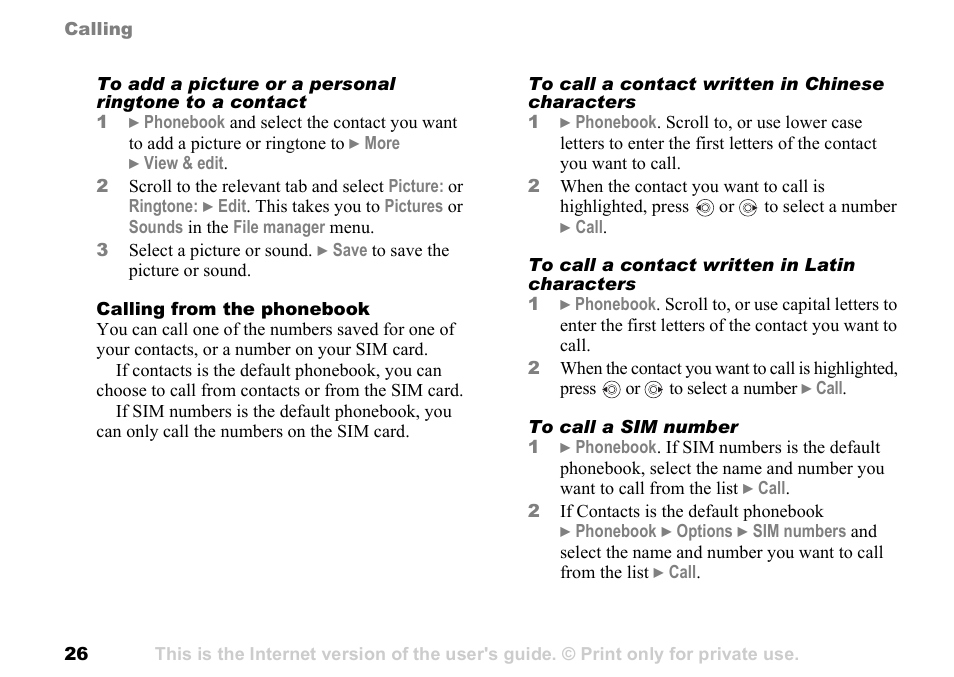 Sony Ericsson K700c User Manual | Page 26 / 100