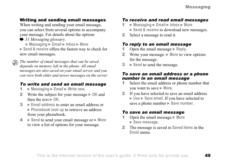 Sony Ericsson K700c User Manual | Page 49 / 100