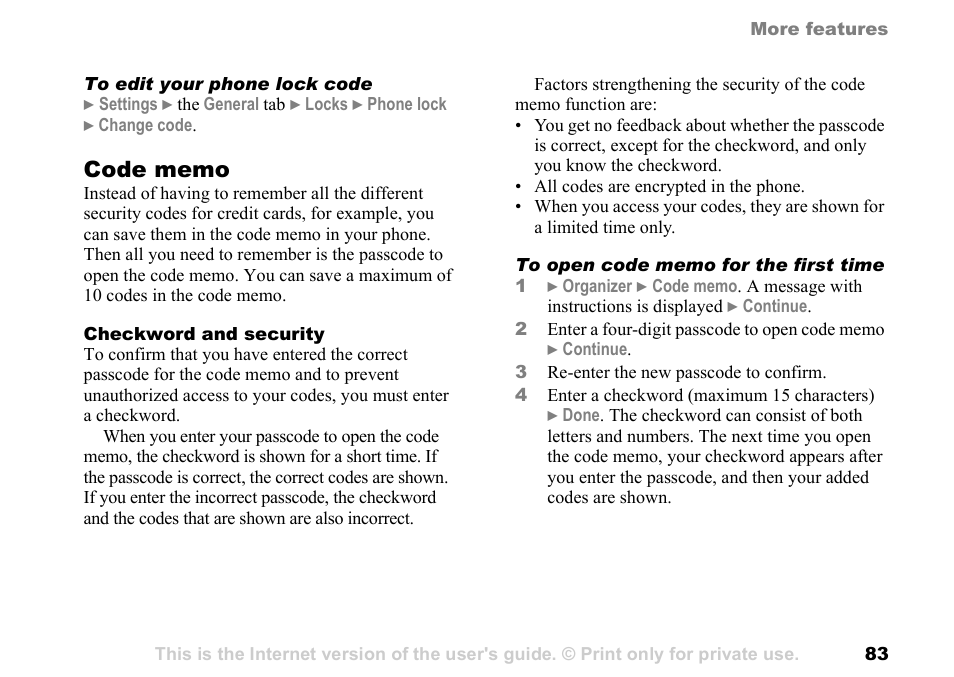 Sony Ericsson K700c User Manual | Page 83 / 100