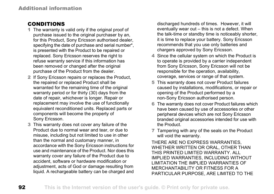 Sony Ericsson K700c User Manual | Page 92 / 100