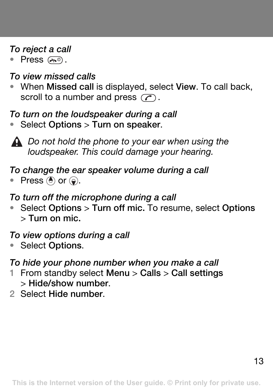 Sony Ericsson J132A User Manual | Page 13 / 42