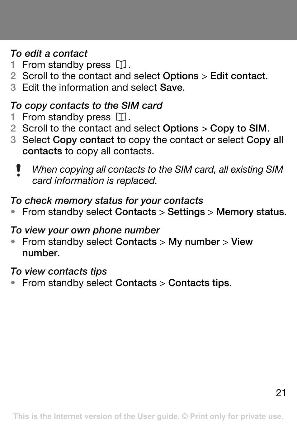 Sony Ericsson J132A User Manual | Page 21 / 42