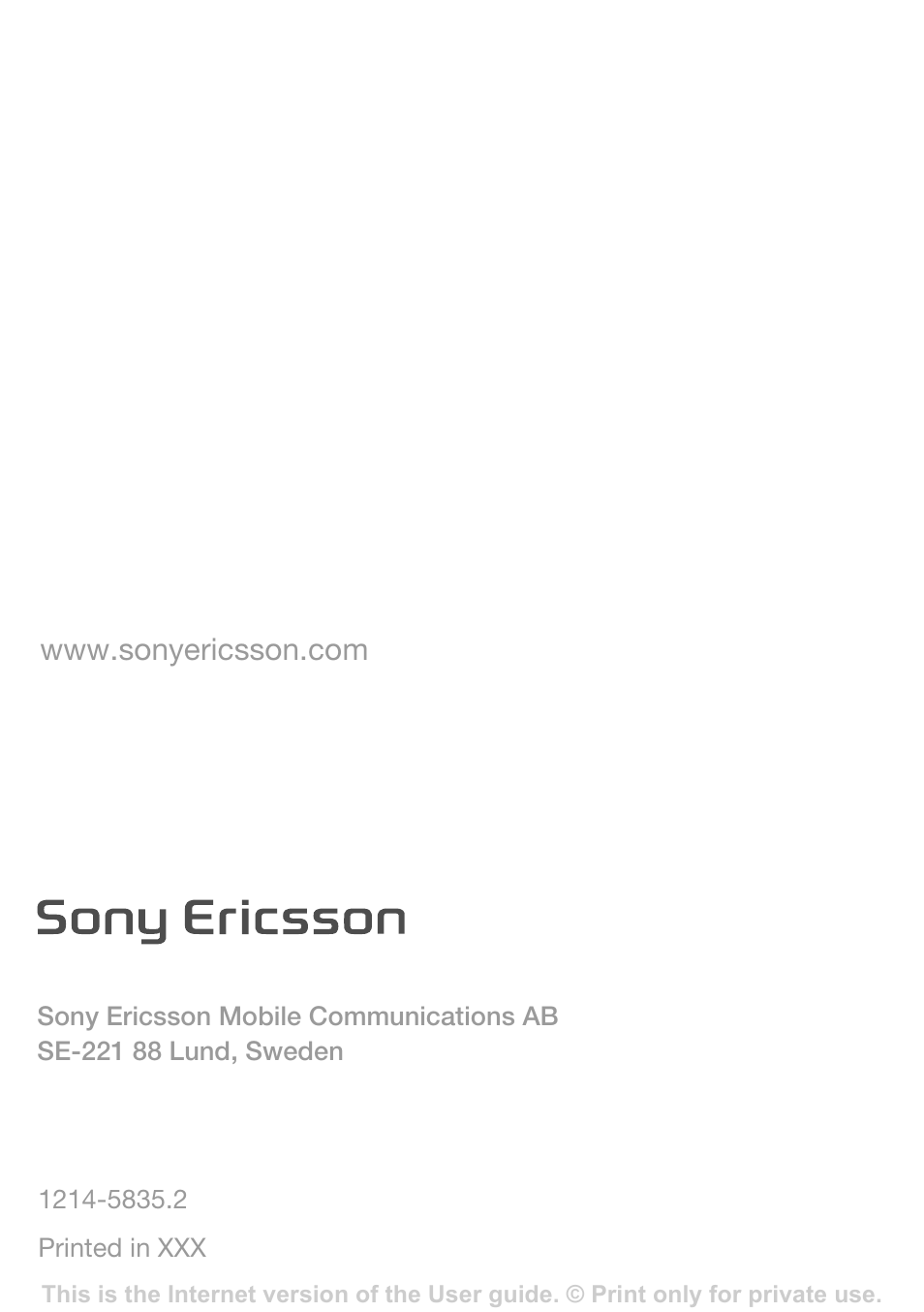 Sony Ericsson J132A User Manual | Page 42 / 42