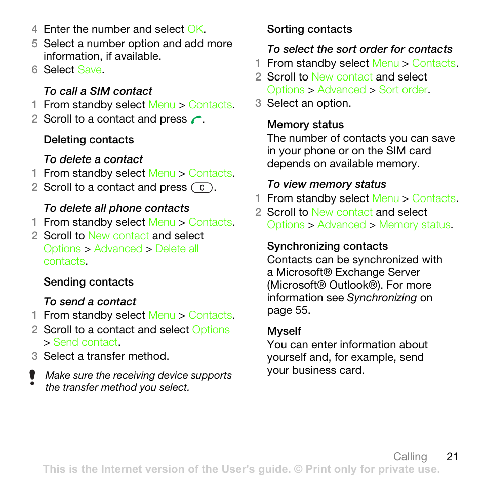 Sony Ericsson G502 User Manual | Page 21 / 83