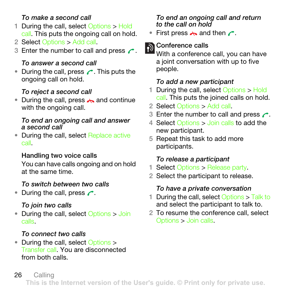 Sony Ericsson G502 User Manual | Page 26 / 83