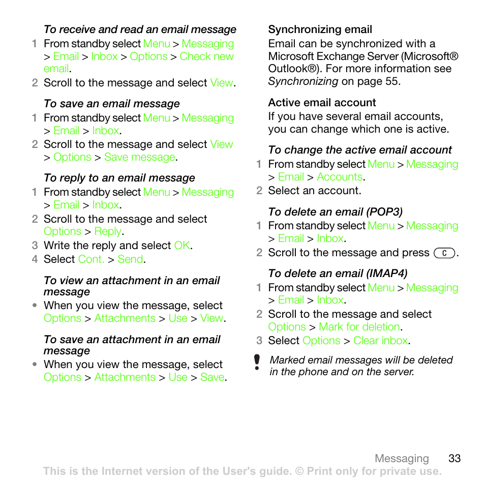 Sony Ericsson G502 User Manual | Page 33 / 83