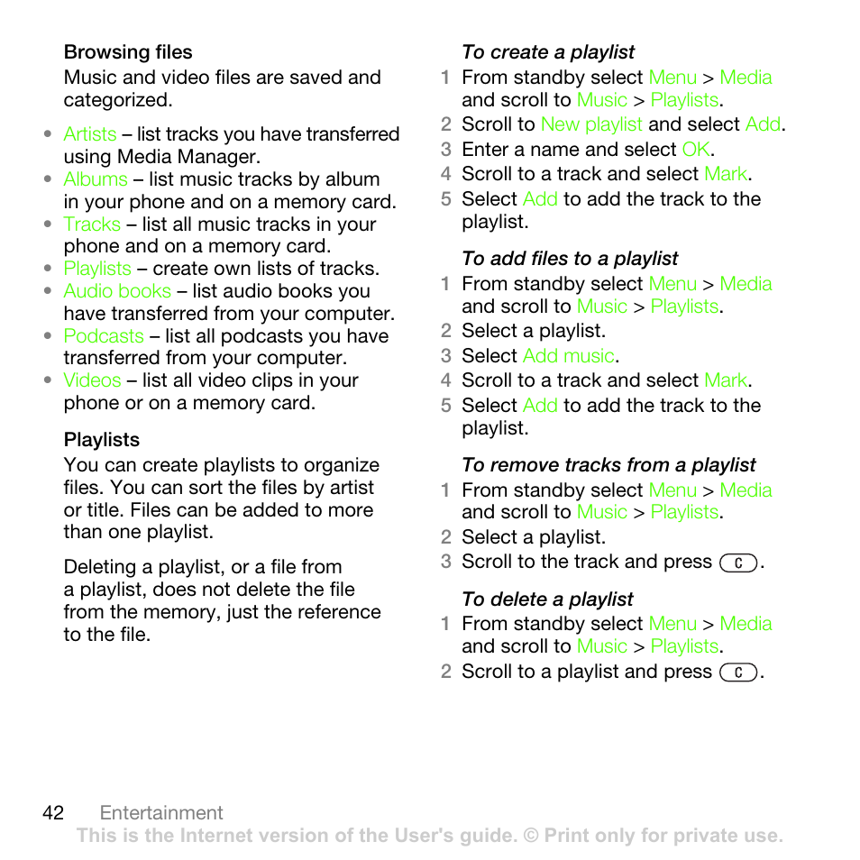 Sony Ericsson G502 User Manual | Page 42 / 83
