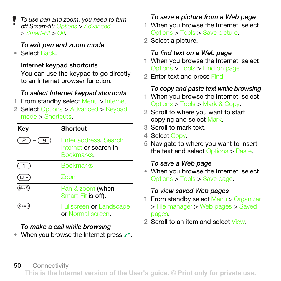 Sony Ericsson G502 User Manual | Page 50 / 83