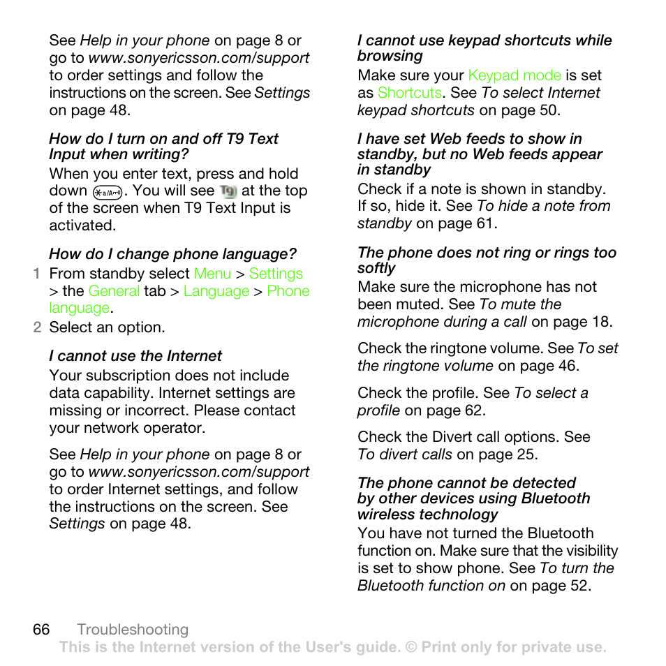 Sony Ericsson G502 User Manual | Page 66 / 83