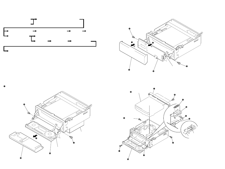 Disassembly, Front panel assy (normal), Front panel assy (inoperative) | Cd mechanism block, front panel (key) assy | Sony Ericsson CDX-M620 User Manual | Page 16 / 78