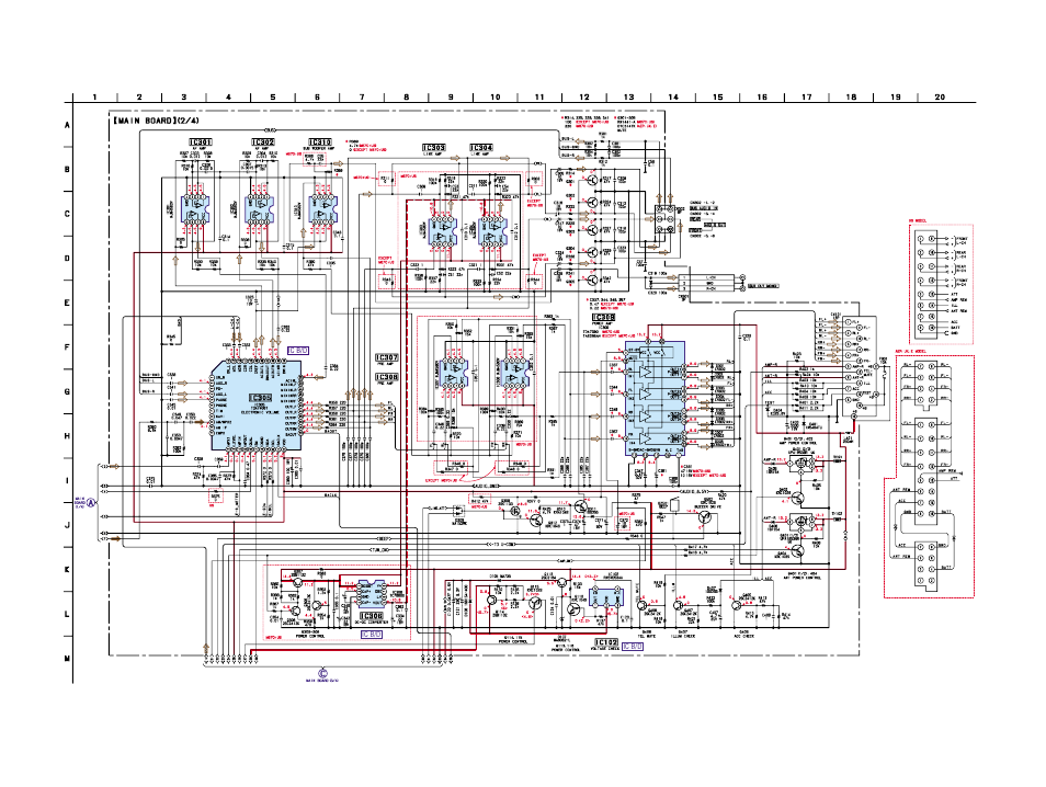 Schematic diagram- main section (2/4) | Sony Ericsson CDX-M620 User Manual | Page 45 / 78