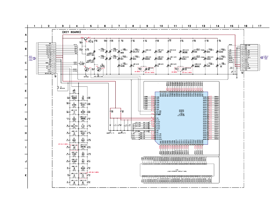 Schematic diagram- key section, Data, Led sw2 | Dimmer | Sony Ericsson CDX-M620 User Manual | Page 51 / 78