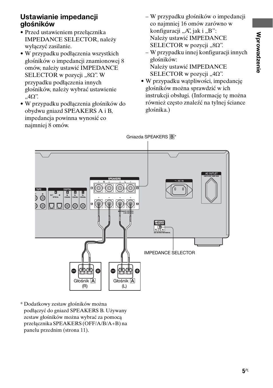 Ustawianie impedancji głośników | Sony Ericsson TA-FA1200ES User Manual | Page 71 / 91