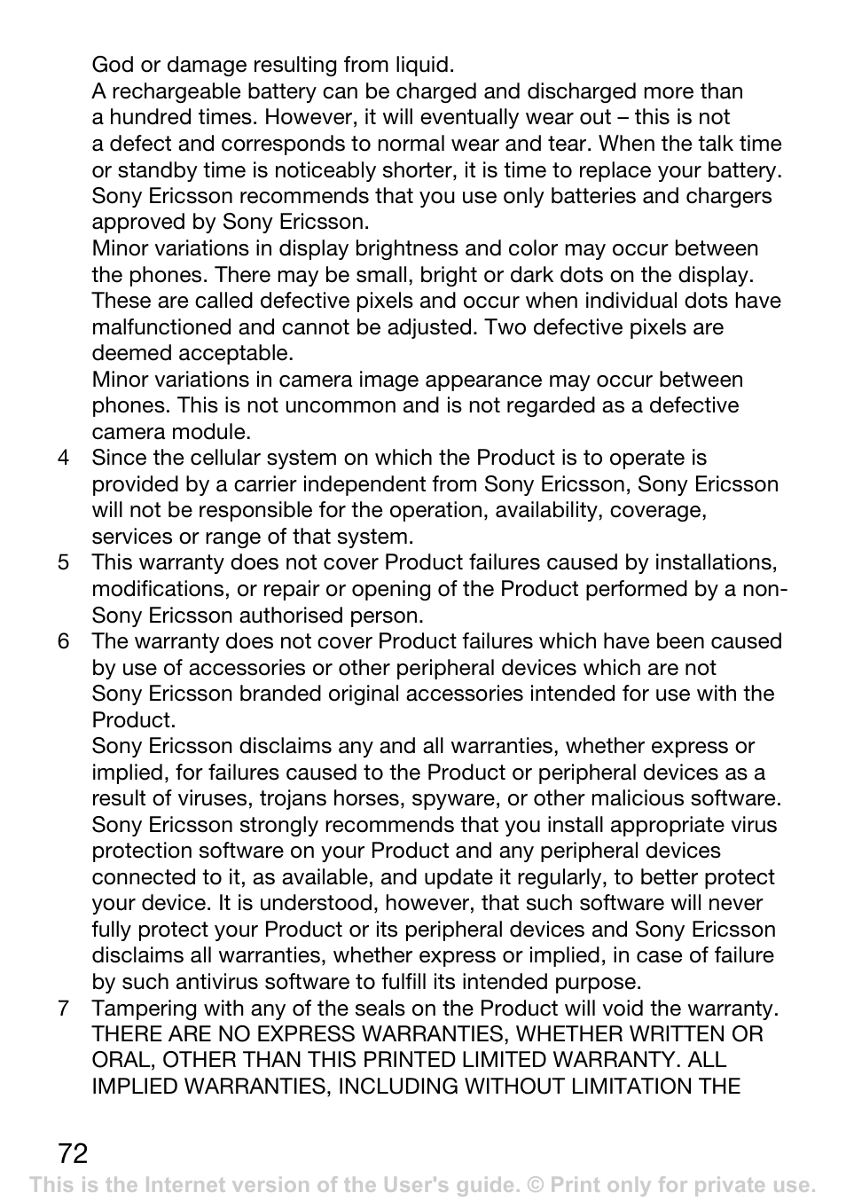 Sony Ericsson K200i User Manual | Page 72 / 77