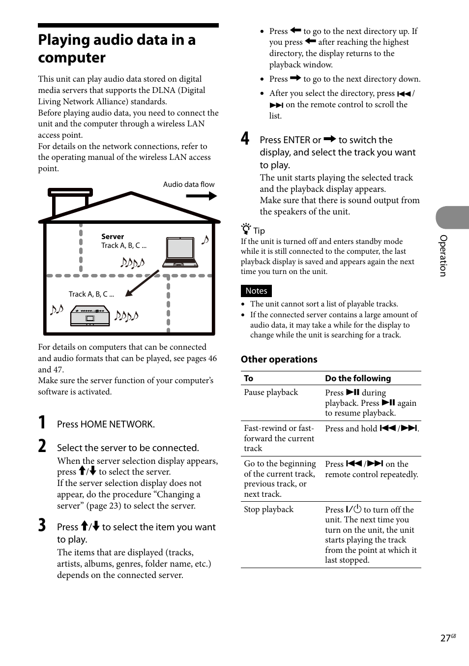 Playing audio data in a computer | Sony Ericsson NAS-C5E User Manual | Page 27 / 52