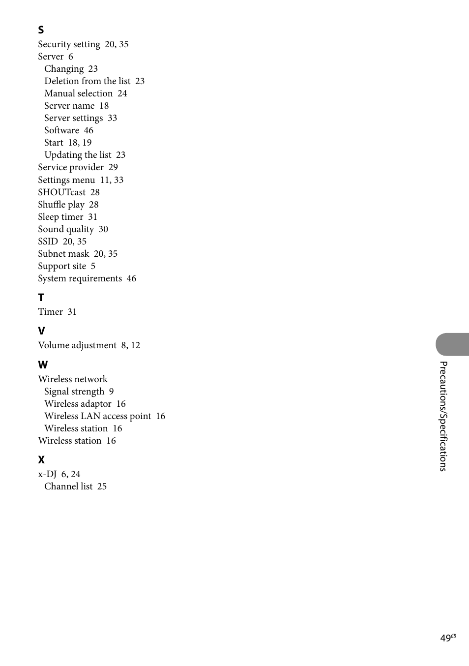 Sony Ericsson NAS-C5E User Manual | Page 49 / 52