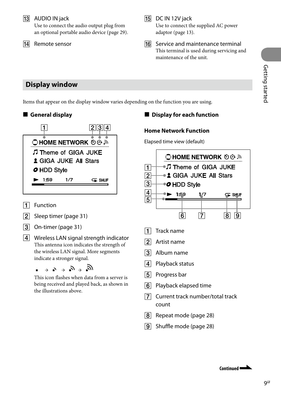 Display window | Sony Ericsson NAS-C5E User Manual | Page 9 / 52