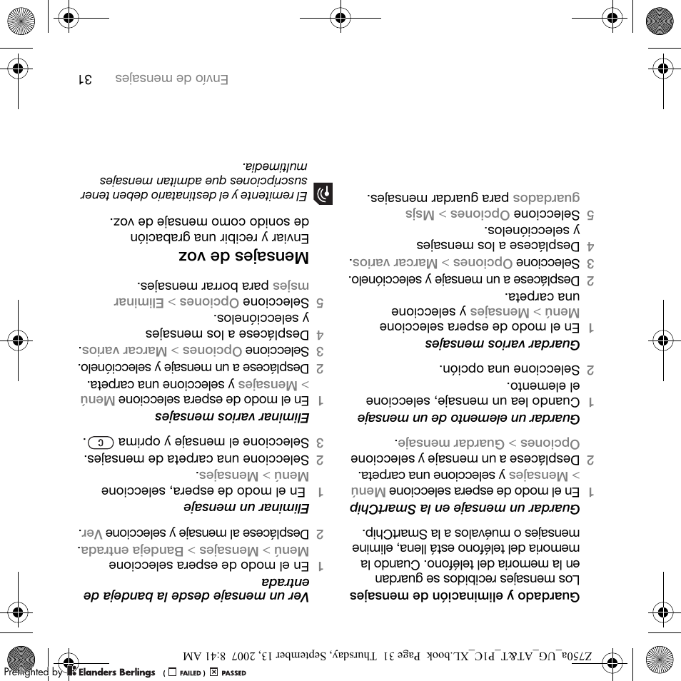 Mensaj es de voz | Sony Ericsson Z750a User Manual | Page 120 / 152