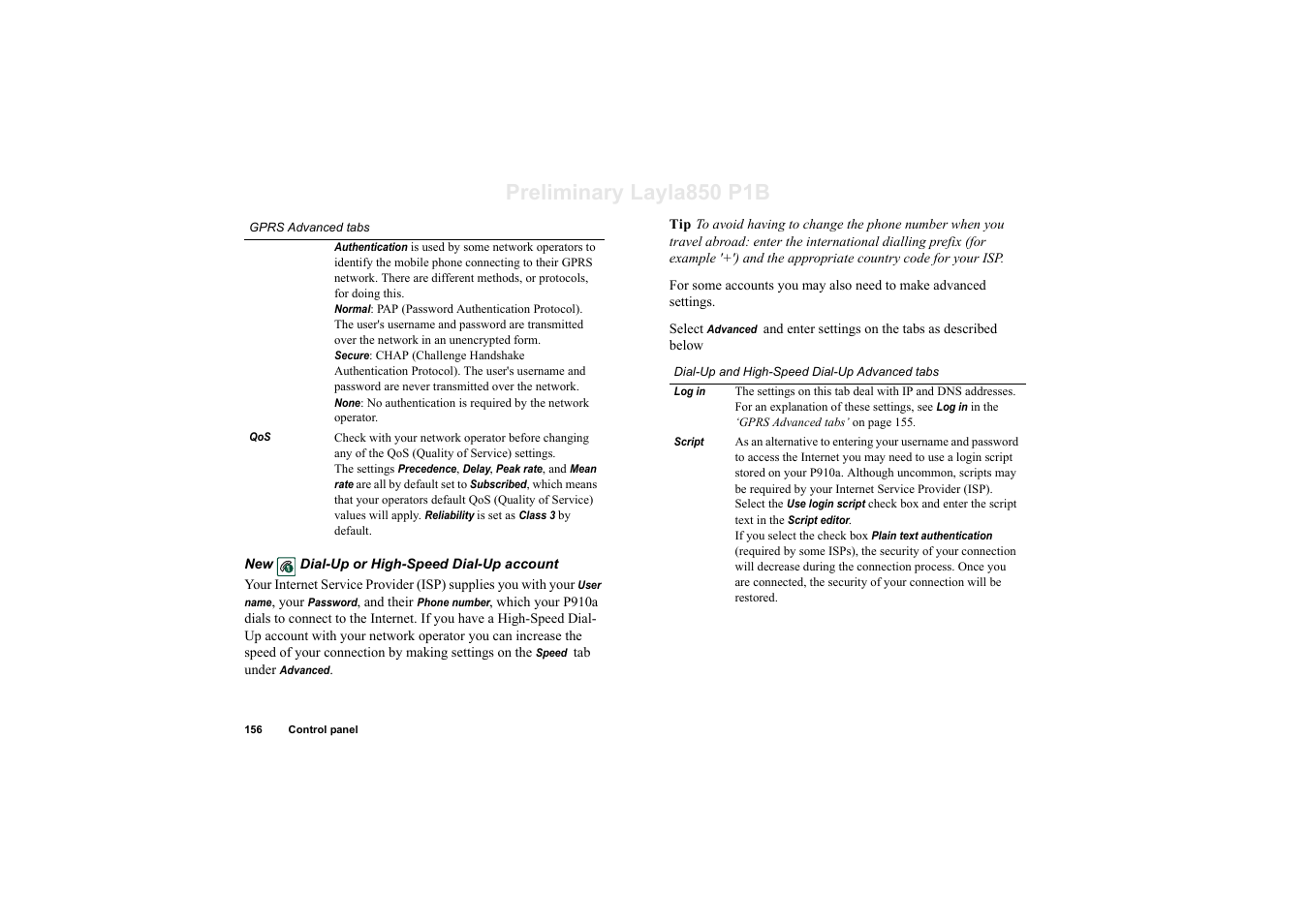 Preliminary layla850 p1b | Sony Ericsson P910a User Manual | Page 156 / 203