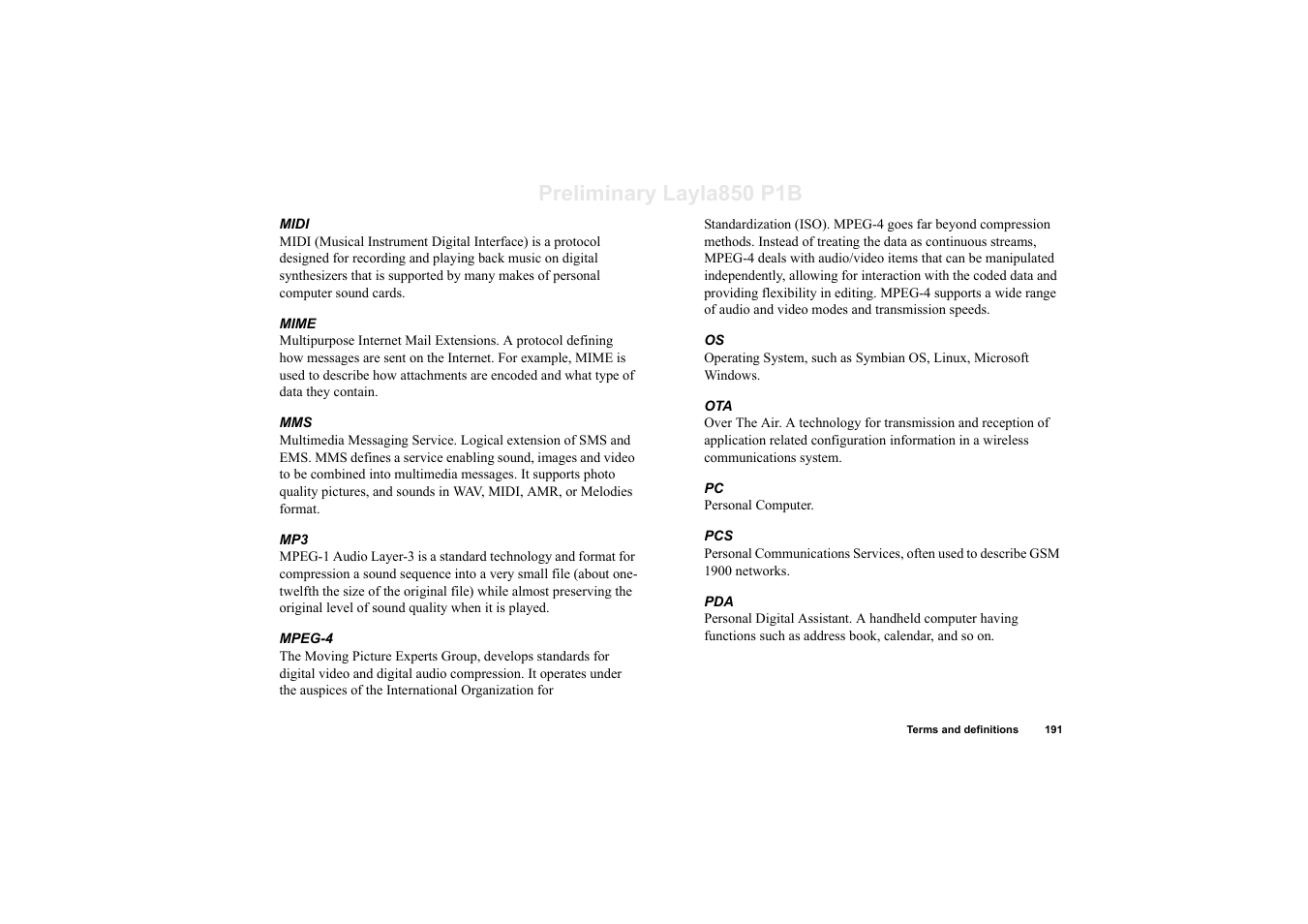 Preliminary layla850 p1b | Sony Ericsson P910a User Manual | Page 191 / 203