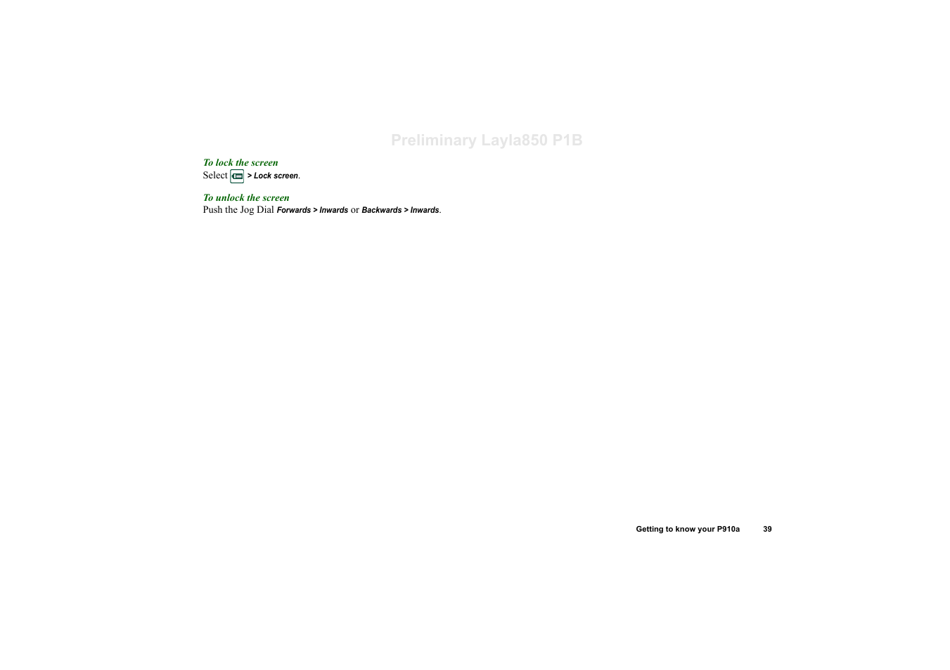 Preliminary layla850 p1b | Sony Ericsson P910a User Manual | Page 39 / 203