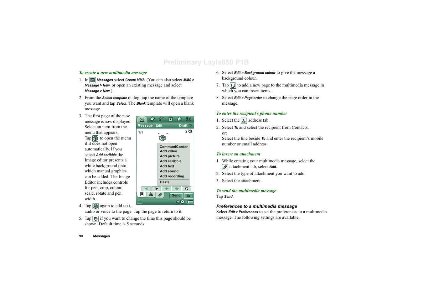 Preliminary layla850 p1b | Sony Ericsson P910a User Manual | Page 90 / 203