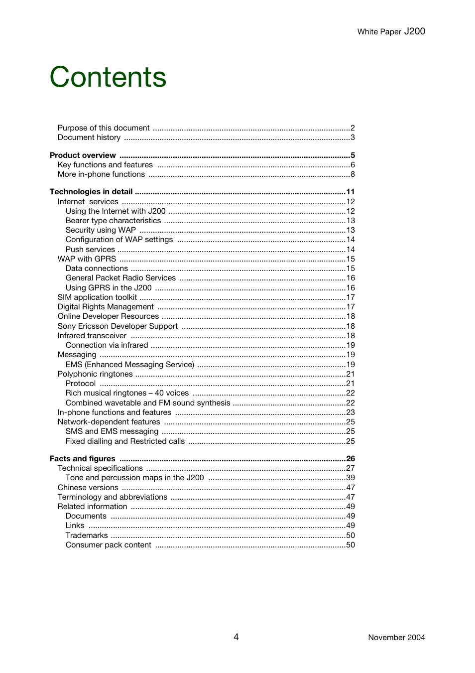 Sony Ericsson J200 User Manual | Page 4 / 52