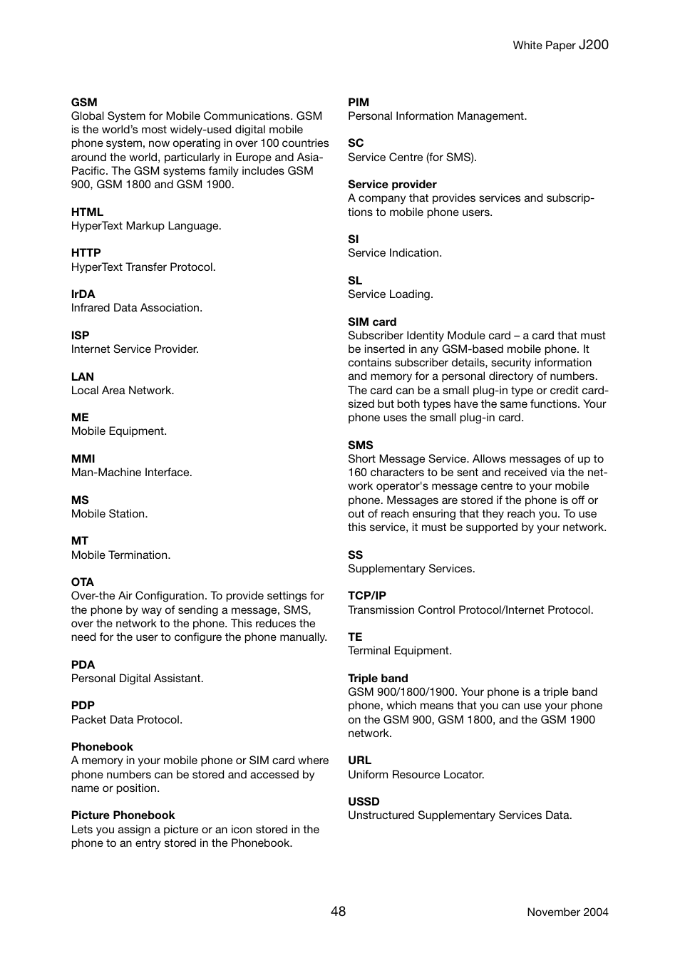 Sony Ericsson J200 User Manual | Page 48 / 52