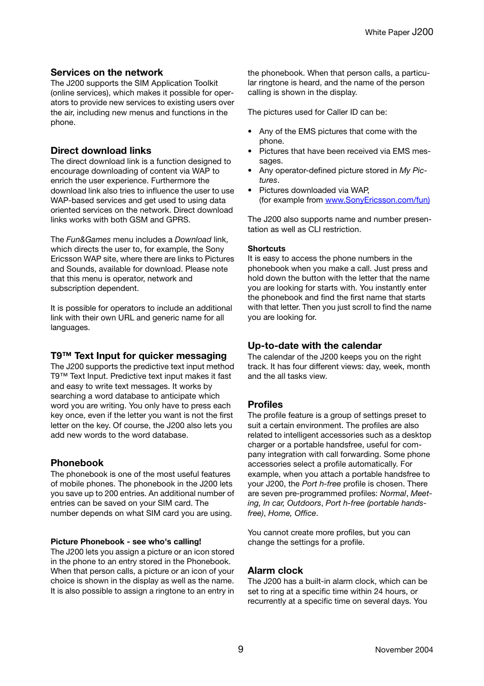 Sony Ericsson J200 User Manual | Page 9 / 52