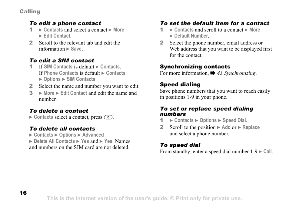 Sony Ericsson K510a User Manual | Page 16 / 74