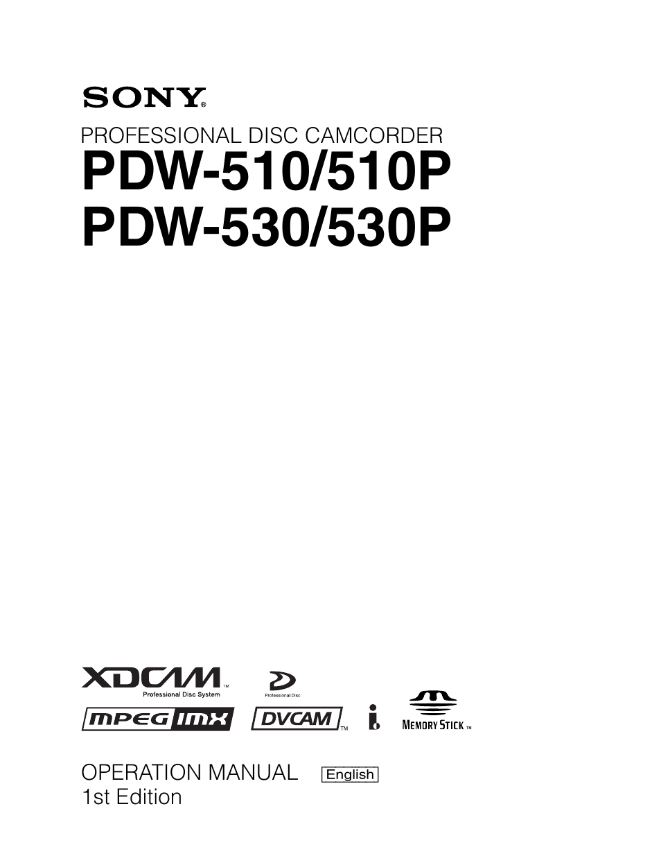 Sony Ericsson PDW-530P User Manual | 168 pages