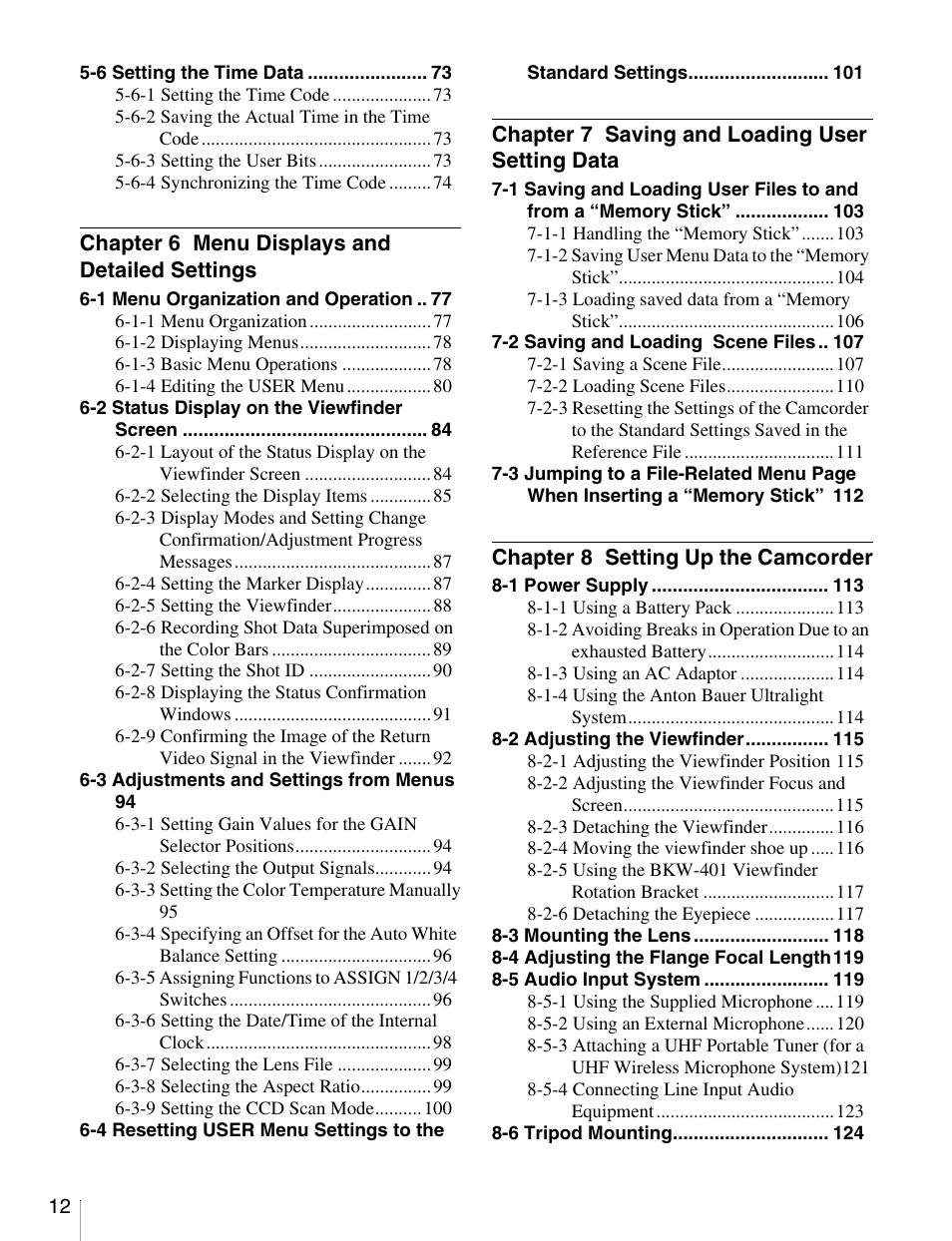 Sony Ericsson PDW-530P User Manual | Page 12 / 168