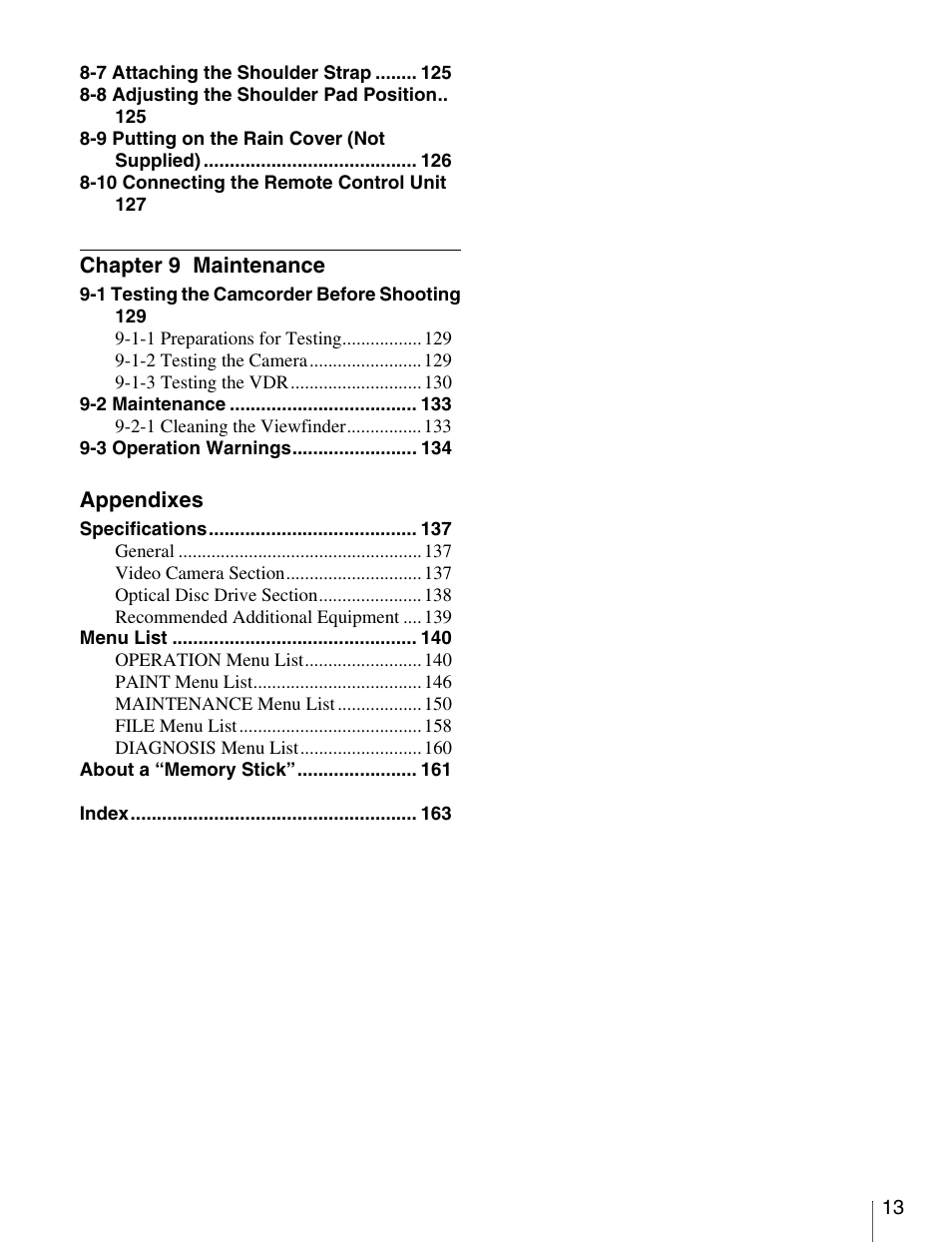 Sony Ericsson PDW-530P User Manual | Page 13 / 168