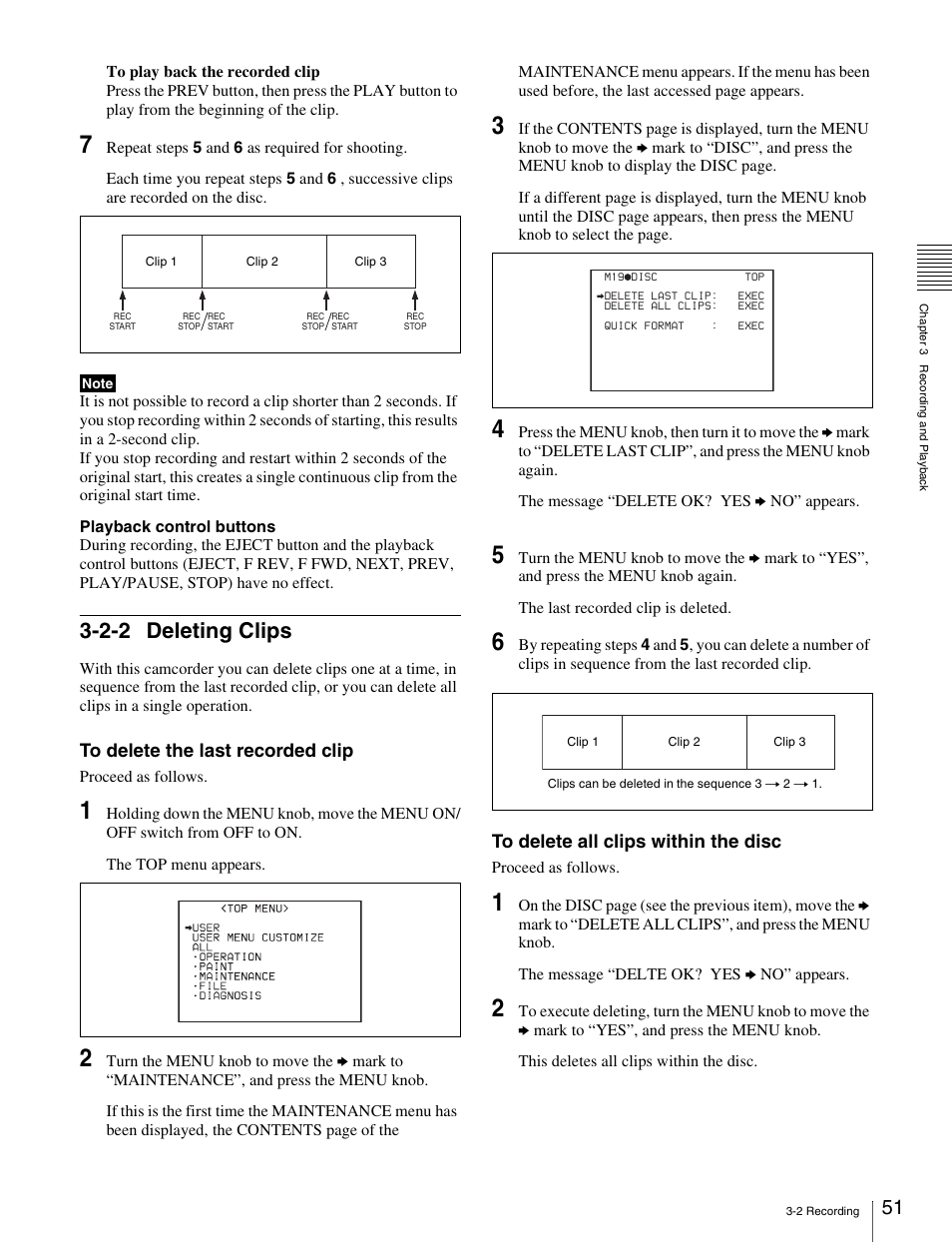 2-2 deleting clips | Sony Ericsson PDW-530P User Manual | Page 51 / 168