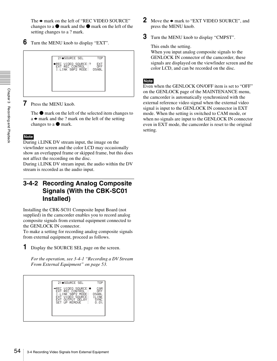 4-2 recording analog composite signals, With the cbk-sc01 installed) | Sony Ericsson PDW-530P User Manual | Page 54 / 168