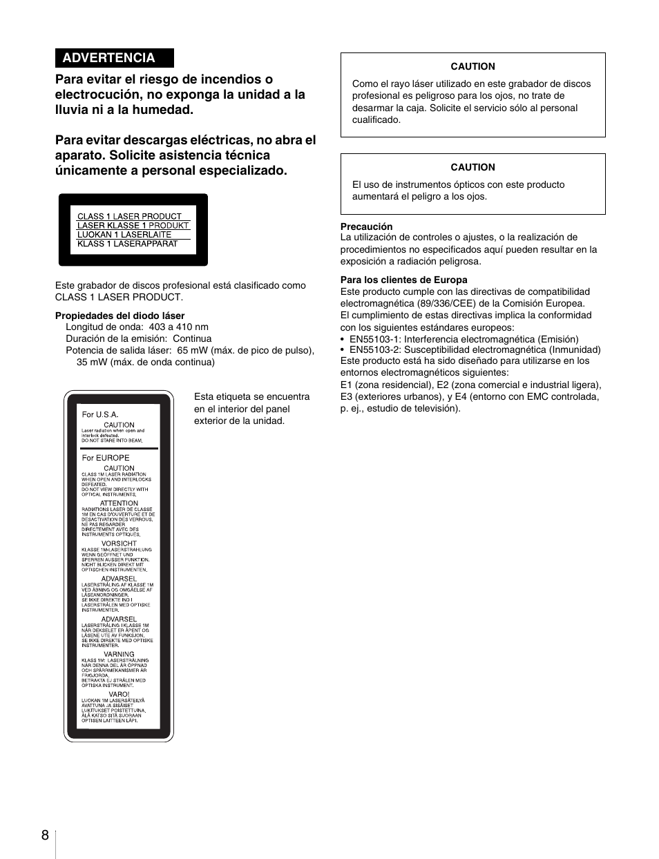 Sony Ericsson PDW-530P User Manual | Page 8 / 168